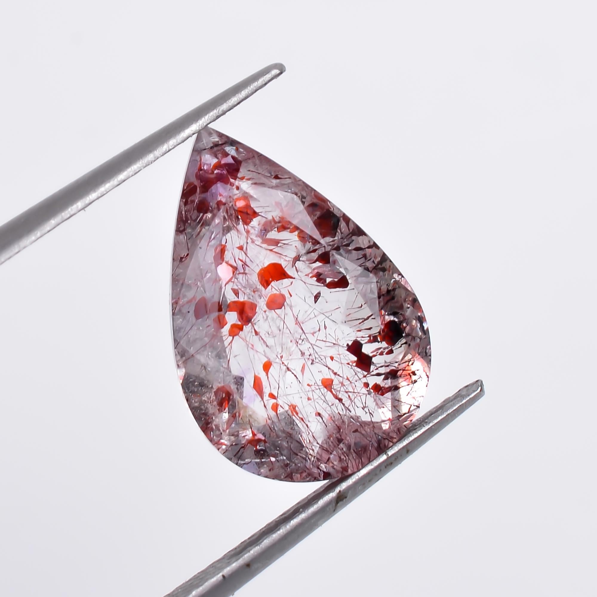 elestial quartz pear shape natural cut stone loose gemstone